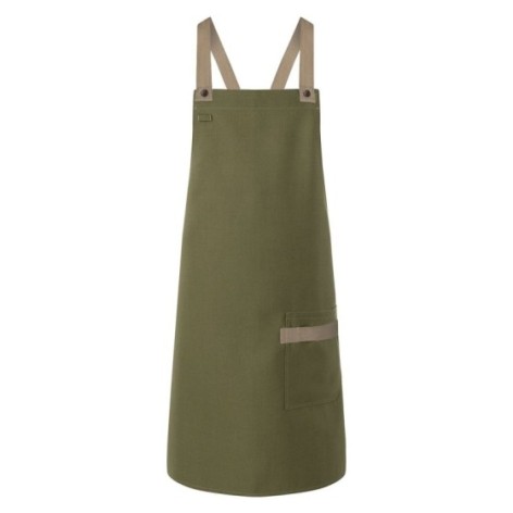 Bib Apron With Crossed Ribbons