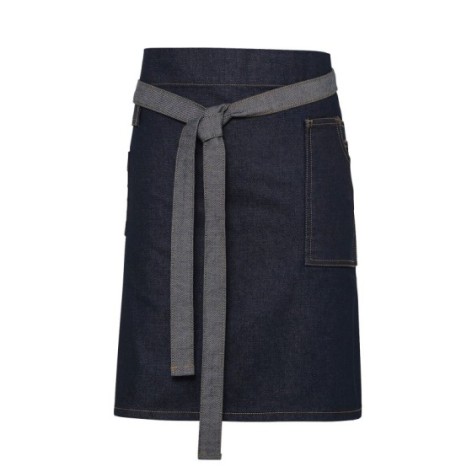 Division Waxed Look Denim Waist Apron