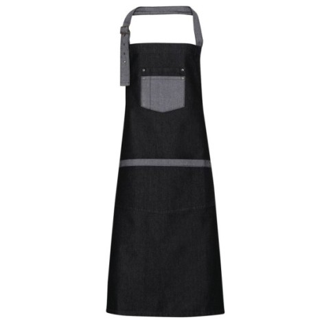 Domain Contrast Denim Bib Apron