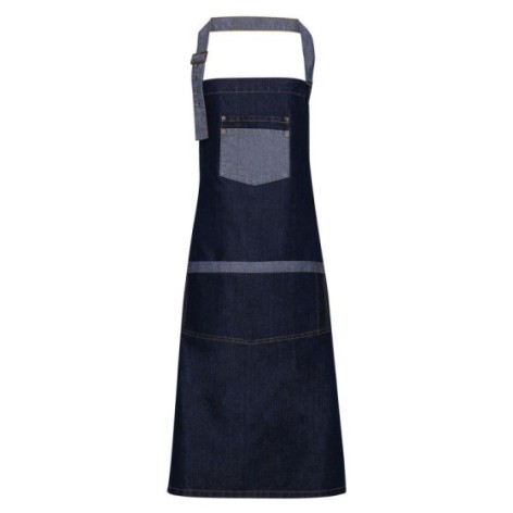 Domain Contrast Denim Bib Apron