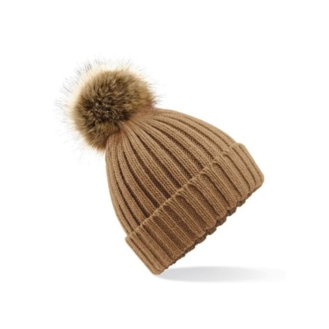 Fur Pom Pom Chunky Beanie