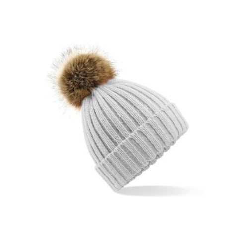 Fur Pom Pom Chunky Beanie