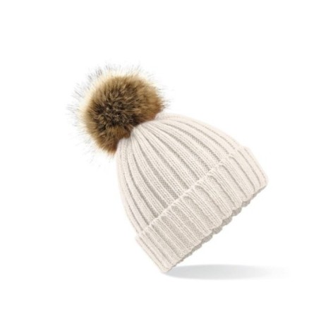 Fur Pom Pom Chunky Beanie