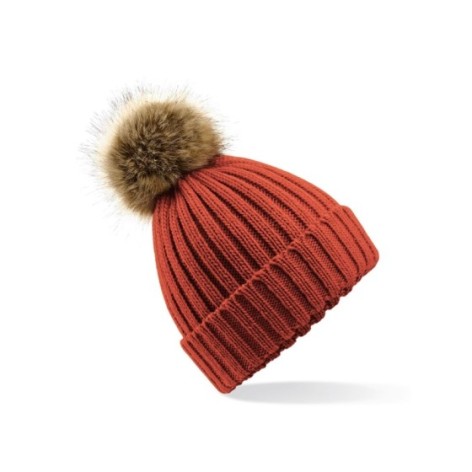 Fur Pom Pom Chunky Beanie