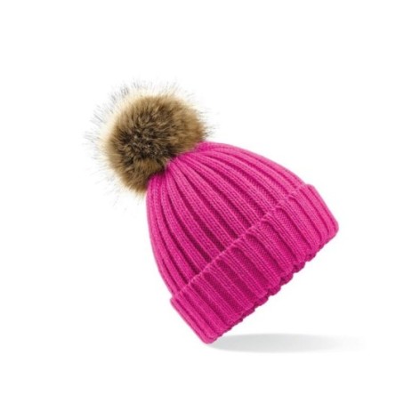 Fur Pom Pom Chunky Beanie