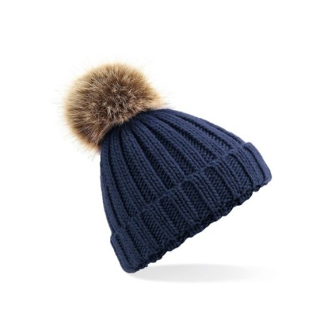 Junior Fur Pom Pom Chunky Beanie