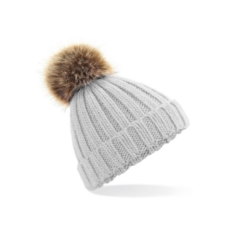 Junior Fur Pom Pom Chunky Beanie