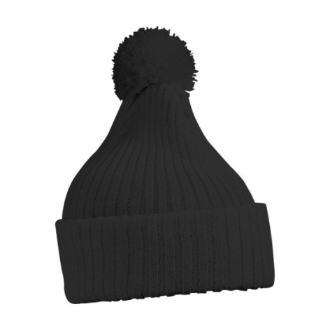 Knitted Cap with Pompon