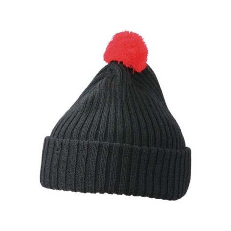 Knitted Cap with Pompon