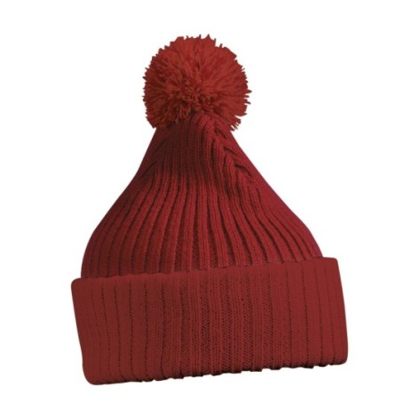 Knitted Cap with Pompon