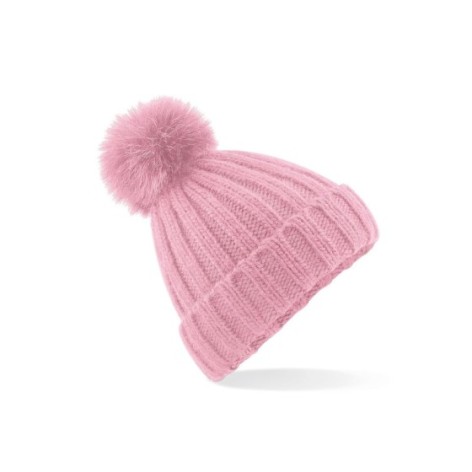 Verbier Fur Pop Pom Chunky Beanie