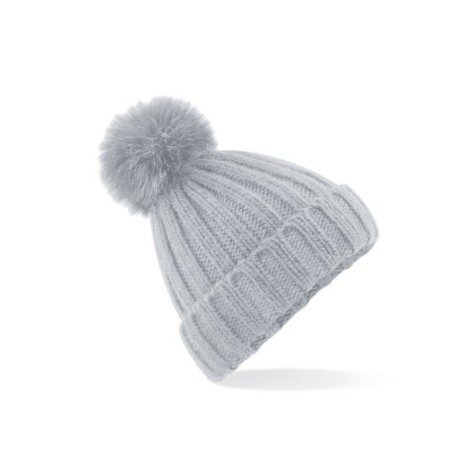 Verbier Fur Pop Pom Chunky Beanie