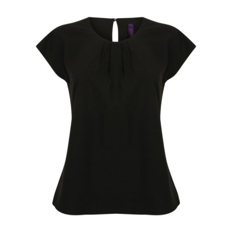 Ladies' Pleat Front S/S Blouse