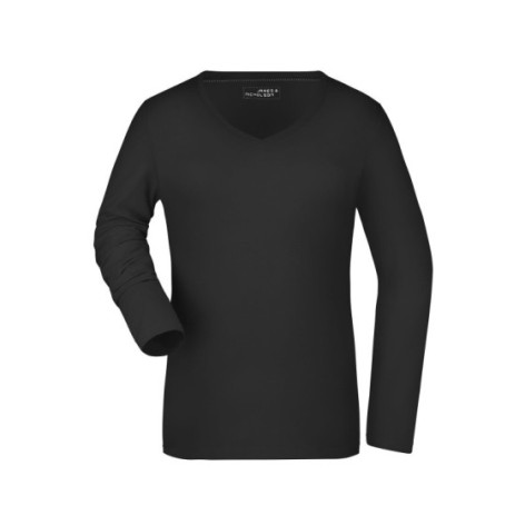 Ladies' Stretch V-Shirt Long-Sleeved