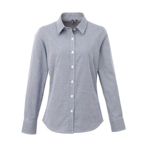 Ladies' Long Sleeve Microcheck Gingham Shirt