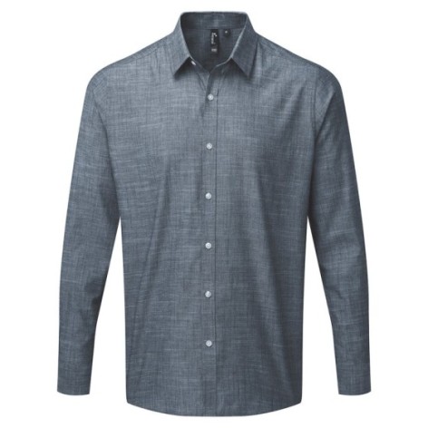 Men's Cotton Slub Chambray Long Sleeve Shirt