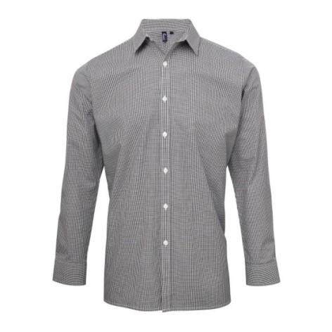 Men's Long Sleeve Microcheck Gingham Shirt