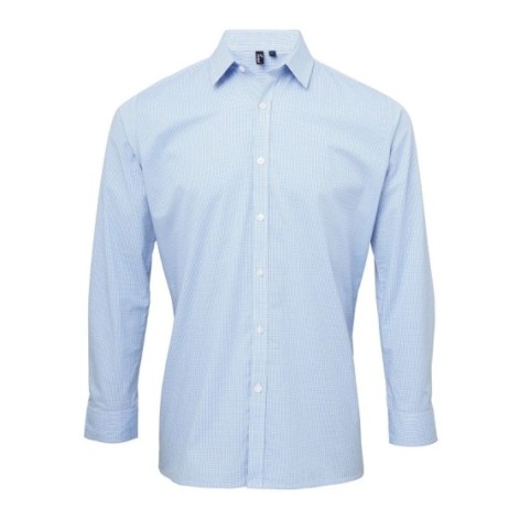 Men's Long Sleeve Microcheck Gingham Shirt