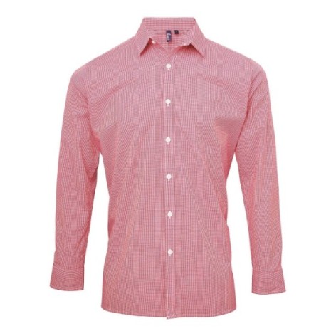 Men's Long Sleeve Microcheck Gingham Shirt