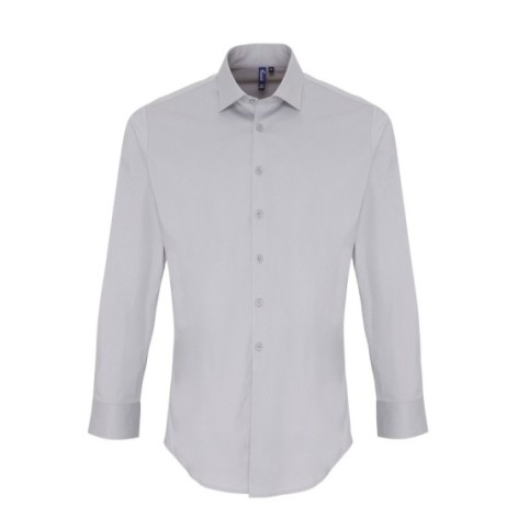 Men's Stretch Fit Cotton Poplin Long Sleeve Shirt