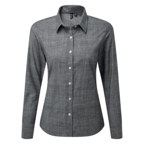 Women's Cotton Slub Chambray Long Sleeve Shirt