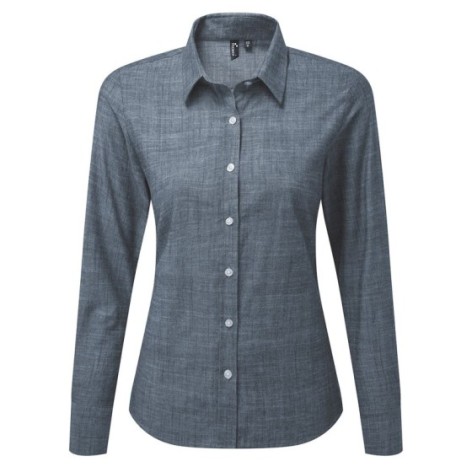 Women's Cotton Slub Chambray Long Sleeve Shirt