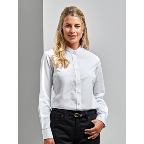 Womenâs Banded Collar 'Grandad' Shirt